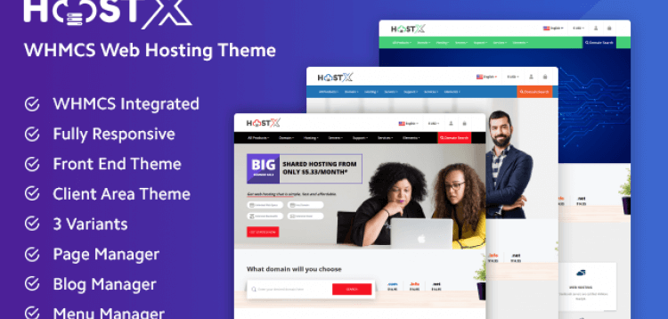 HostX - WHMCS Web Hosting Theme NULLED